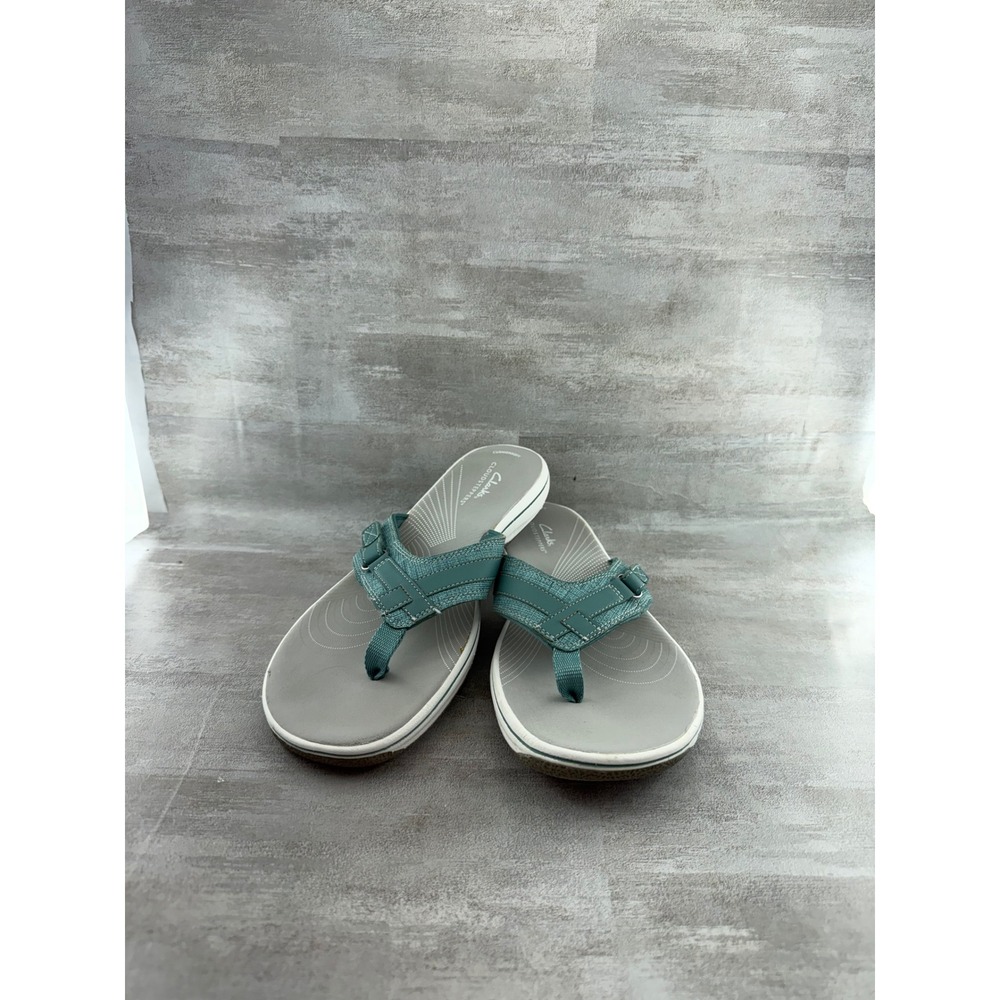 Clarks Cloudsteppers Arla Glitz Teal Flip Flop Sandals Women Sz 10M 261654034075